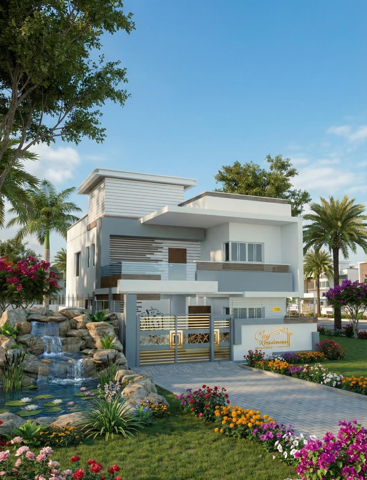 8 Marla Luxury House City Residencia DHA Bahawalpur - Premium Design with Gold Accents