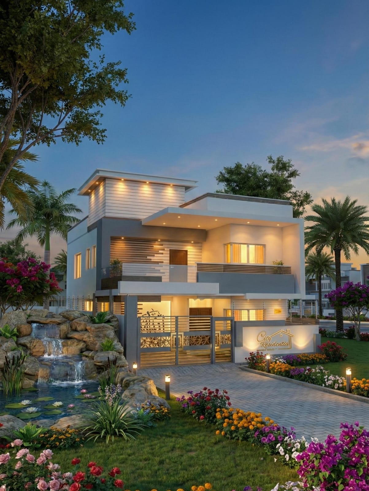 City Residencia House Night View DHA Bahawalpur - Beautiful Evening Lighting